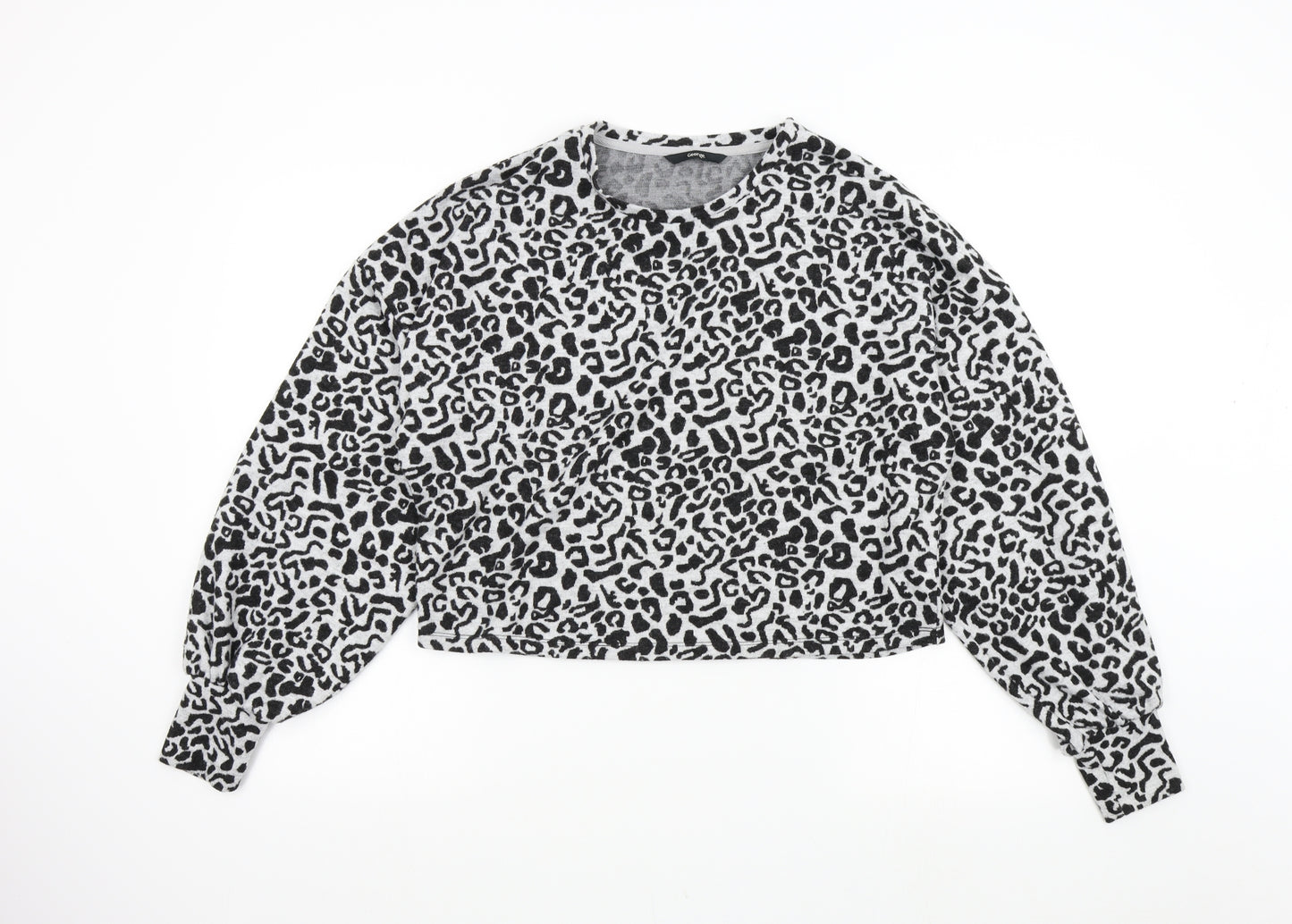 George Womens Grey Animal Print  Pullover Jumper Size S