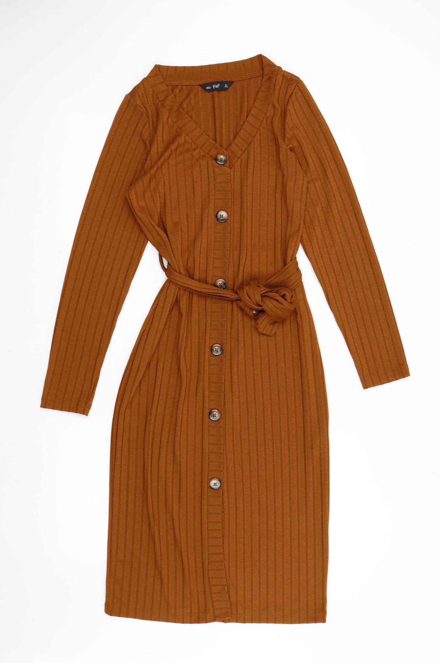 F&F Womens Orange   Jumper Dress  Size 10