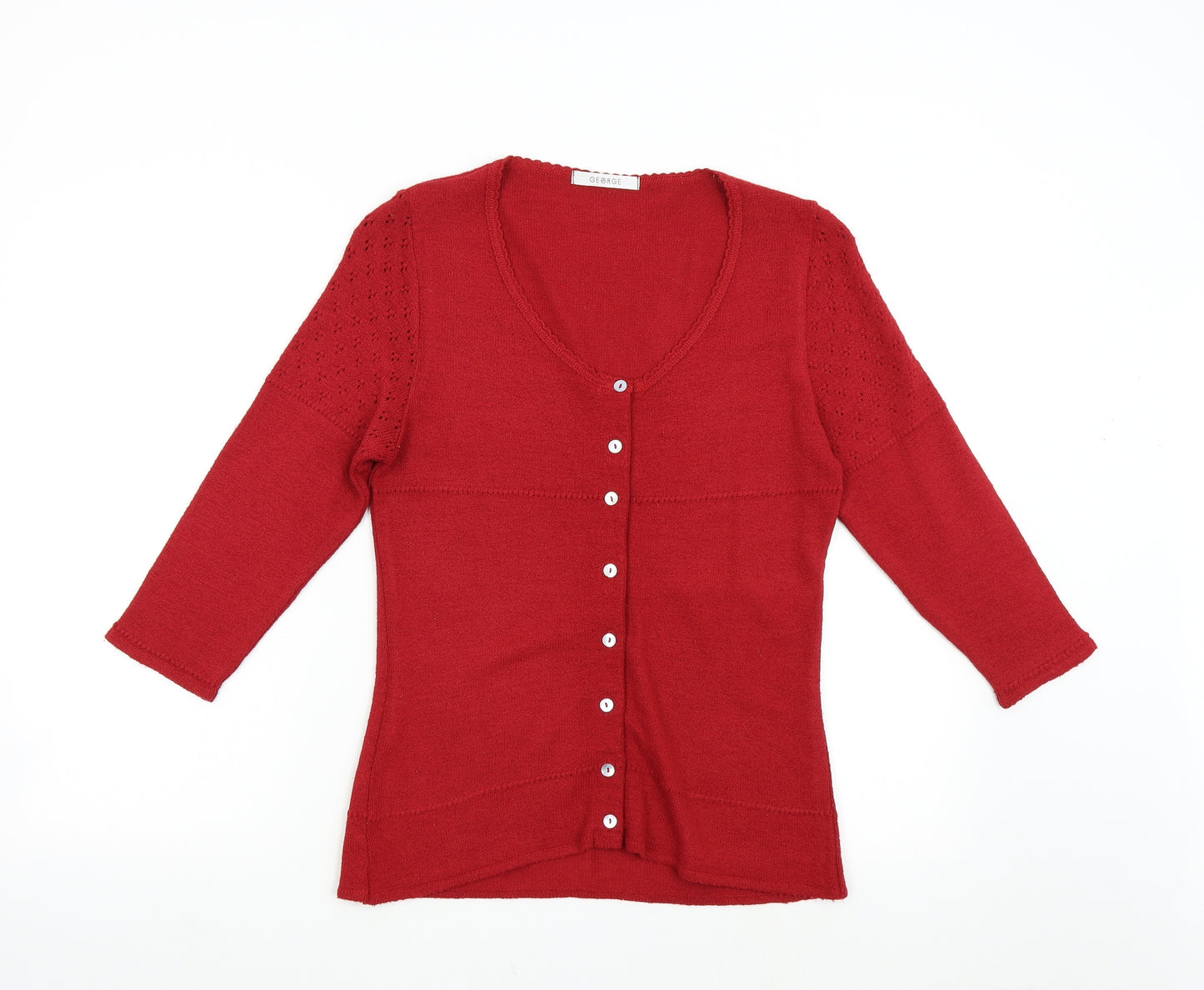 George Womens Red  Knit Cardigan Jumper Size 14