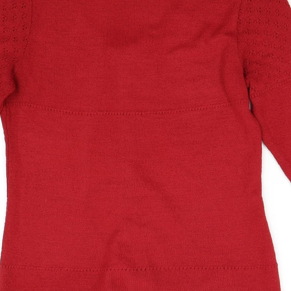 George Womens Red  Knit Cardigan Jumper Size 14