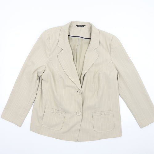 BM Collection Womens Beige   Jacket Suit Jacket Size 20