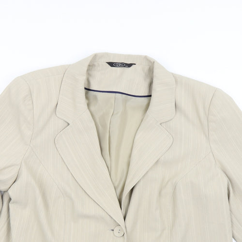 BM Collection Womens Beige   Jacket Suit Jacket Size 20