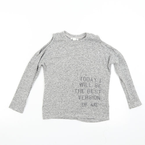 Primark Girls Grey   Pullover Jumper Size 8-9 Years
