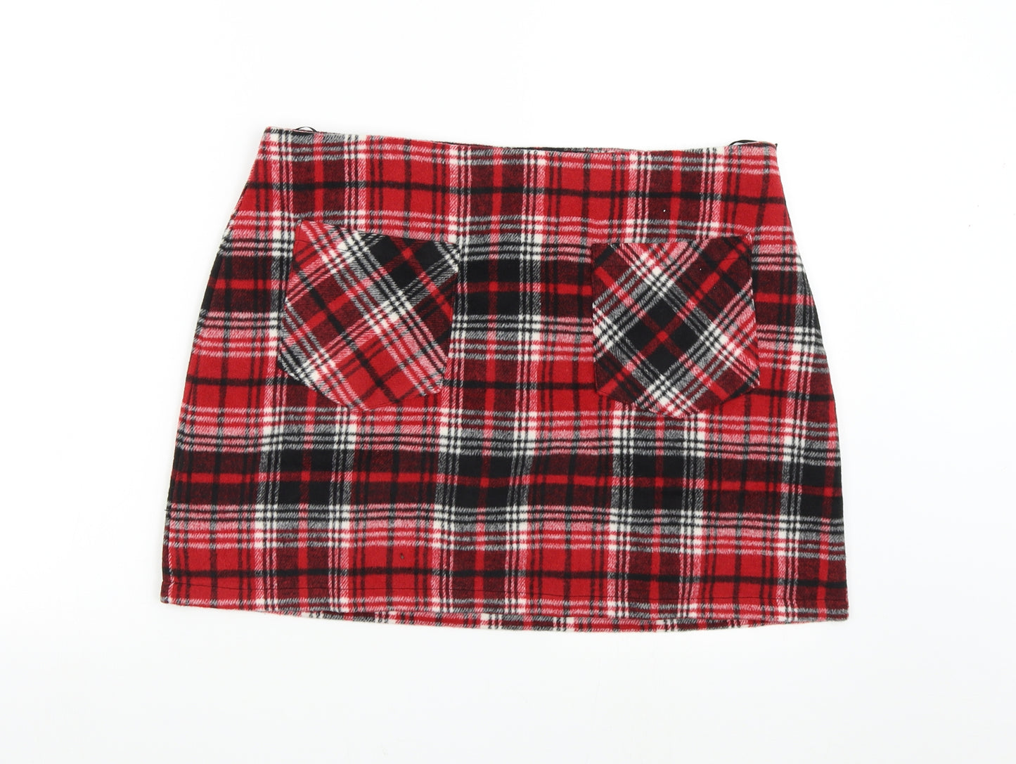 Select Womens Multicoloured Check Fleece Mini Skirt Size 16