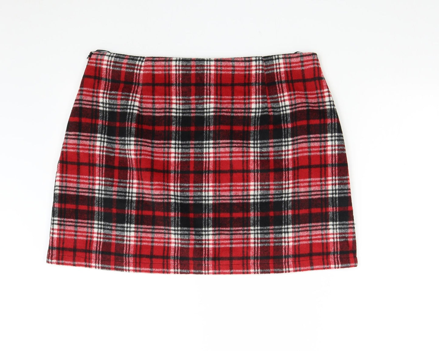 Select Womens Multicoloured Check Fleece Mini Skirt Size 16