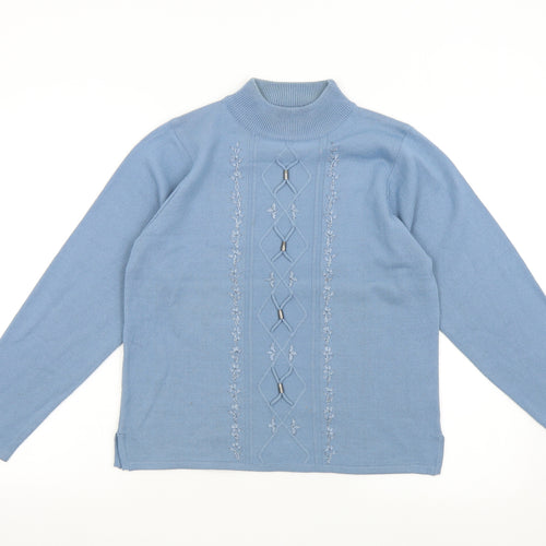 Ann Marie Womens Blue  Knit Pullover Jumper Size M