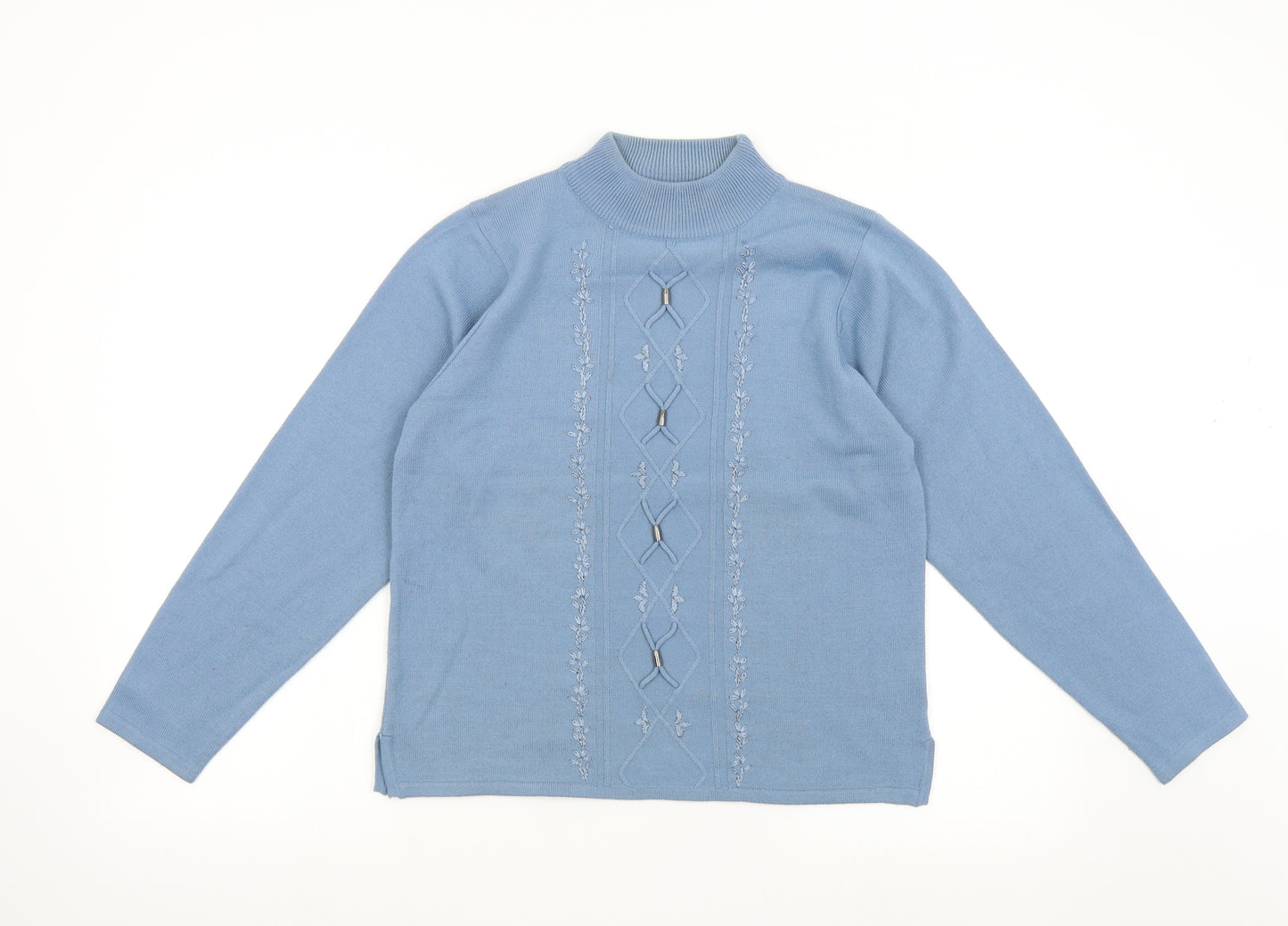 Ann Marie Womens Blue  Knit Pullover Jumper Size M
