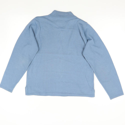Ann Marie Womens Blue  Knit Pullover Jumper Size M