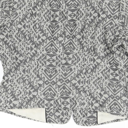 H&M Womens Grey Geometric  Jacket Blazer Size 8