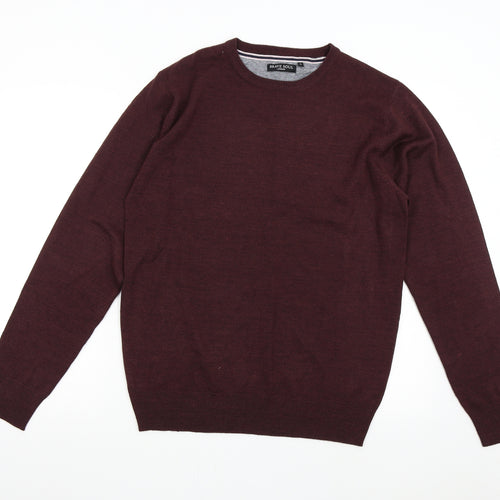 Brave Soul Mens Red  Knit Pullover Jumper Size L