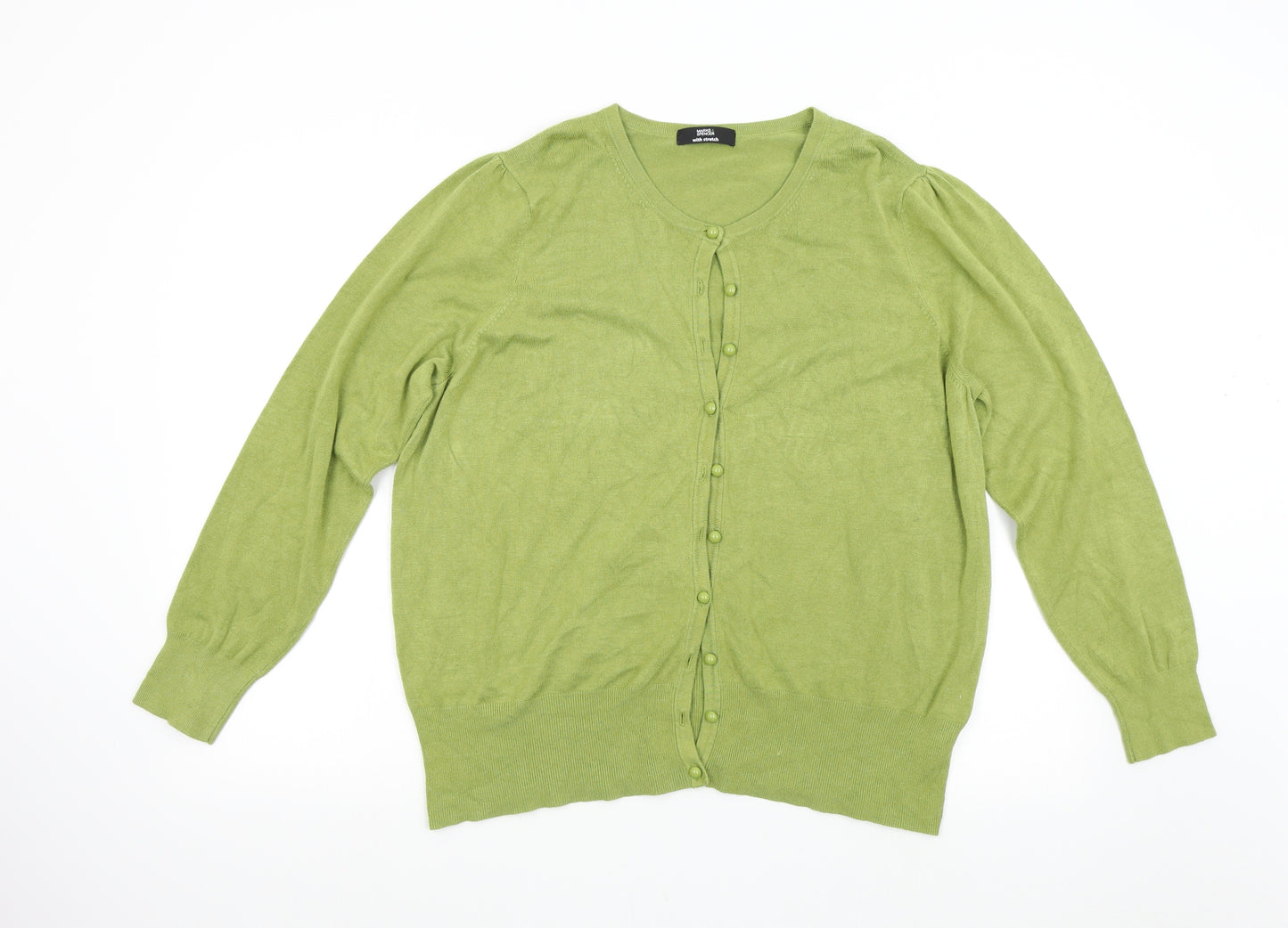 M&S Womens Green  Knit Cardigan Jumper Size 22