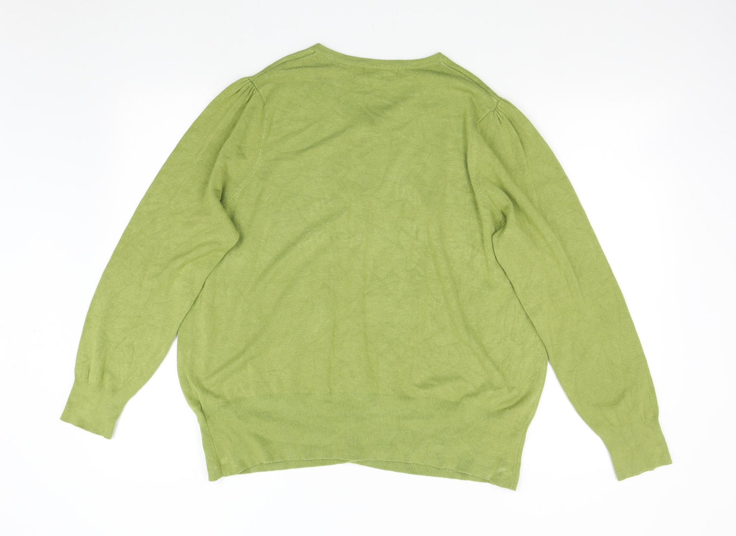 M&S Womens Green  Knit Cardigan Jumper Size 22