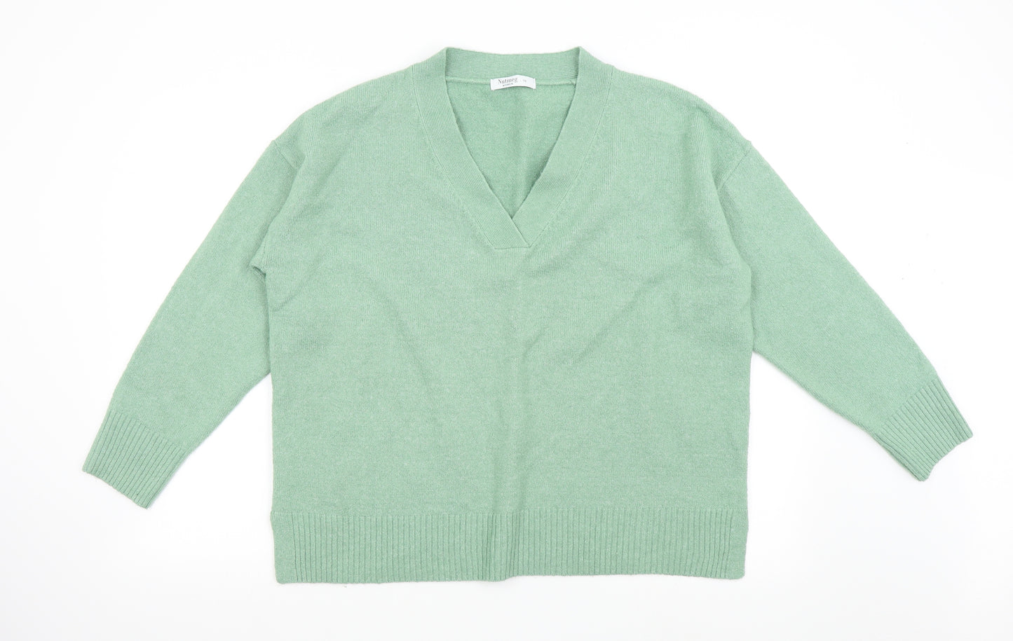 Nutmeg Womens Green  Knit Pullover Jumper Size 18
