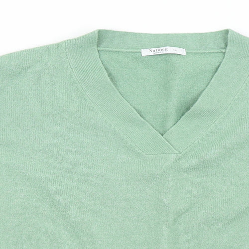 Nutmeg Womens Green  Knit Pullover Jumper Size 18