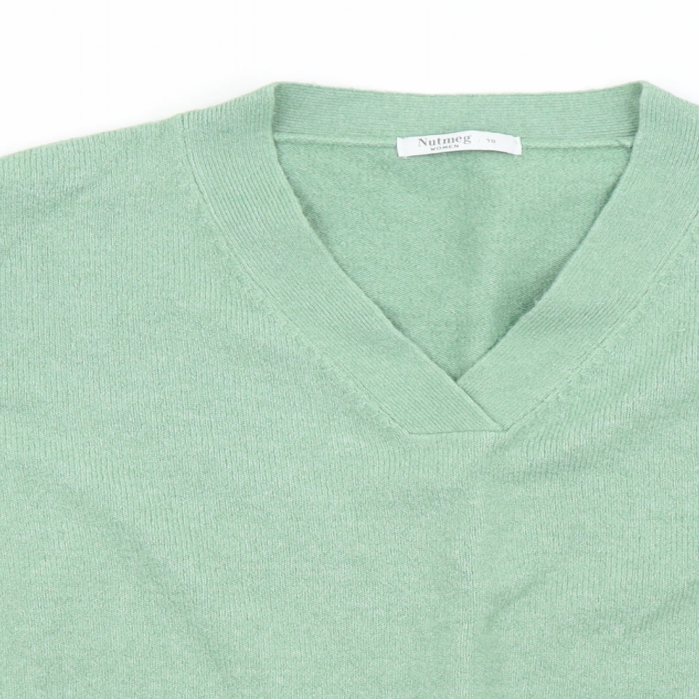 Nutmeg Womens Green  Knit Pullover Jumper Size 18