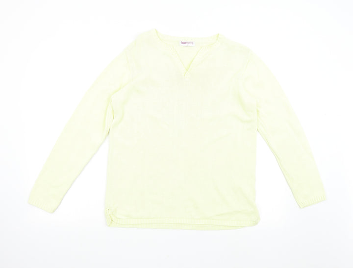 Bonmarché Womens Yellow Knit Pullover Jumper Size S