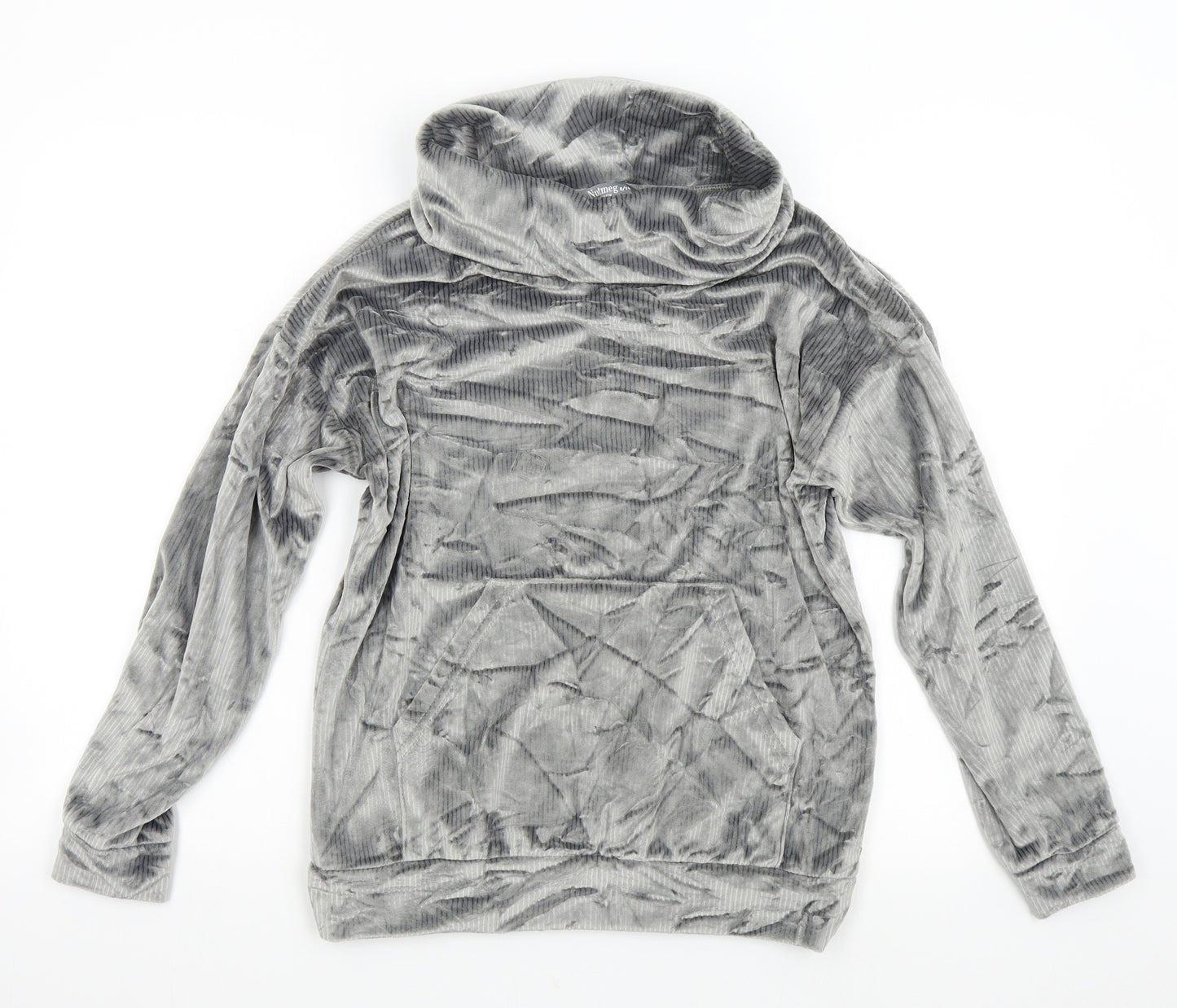 Nutmeg Womens Grey  Velour Pullover Jumper Size 8