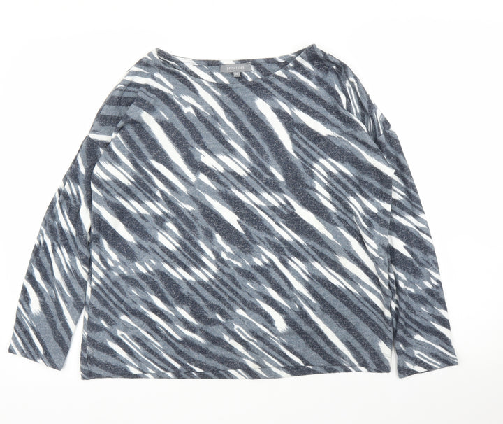 Debenhams Womens Grey Striped Basic Blouse Size 14