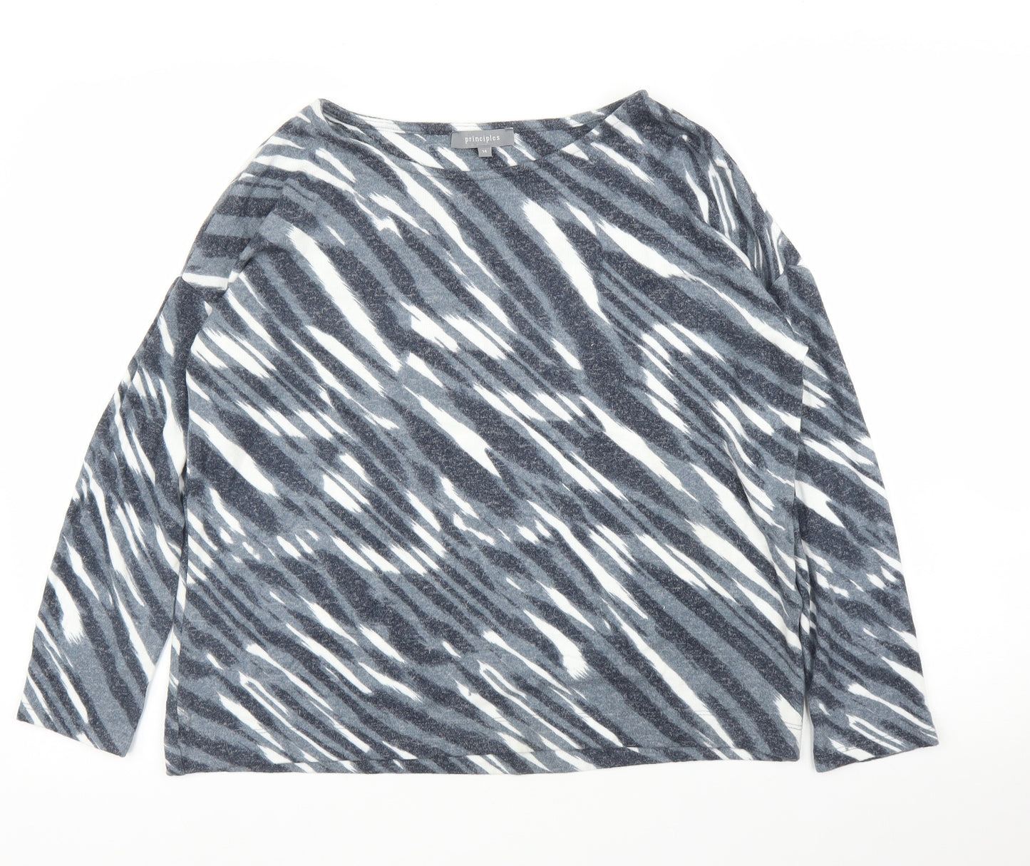 Debenhams Womens Grey Striped  Basic Blouse Size 14