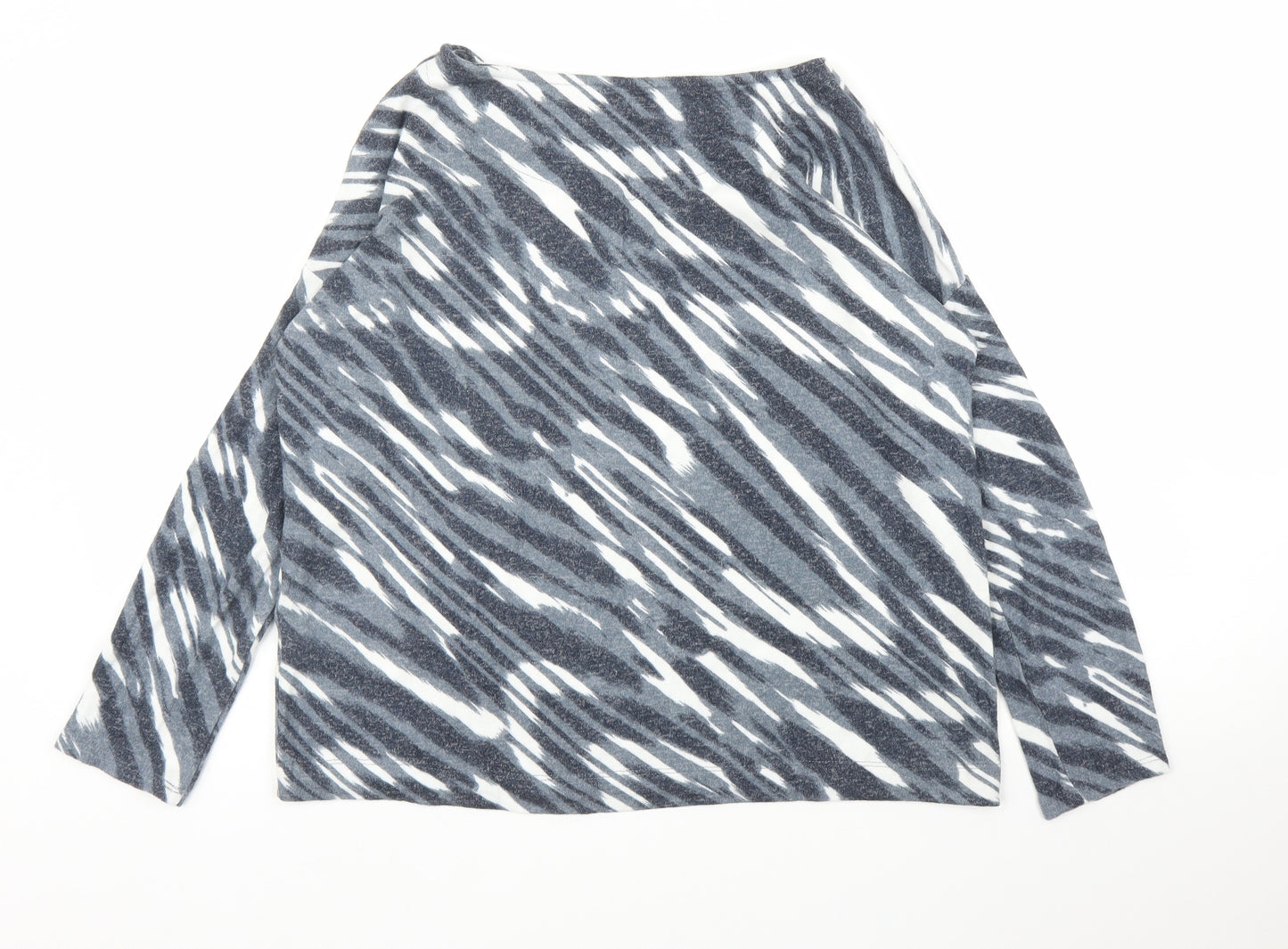 Debenhams Womens Grey Striped  Basic Blouse Size 14
