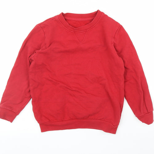 Preworn Boys Red   Pullover Jumper Size 7 Years