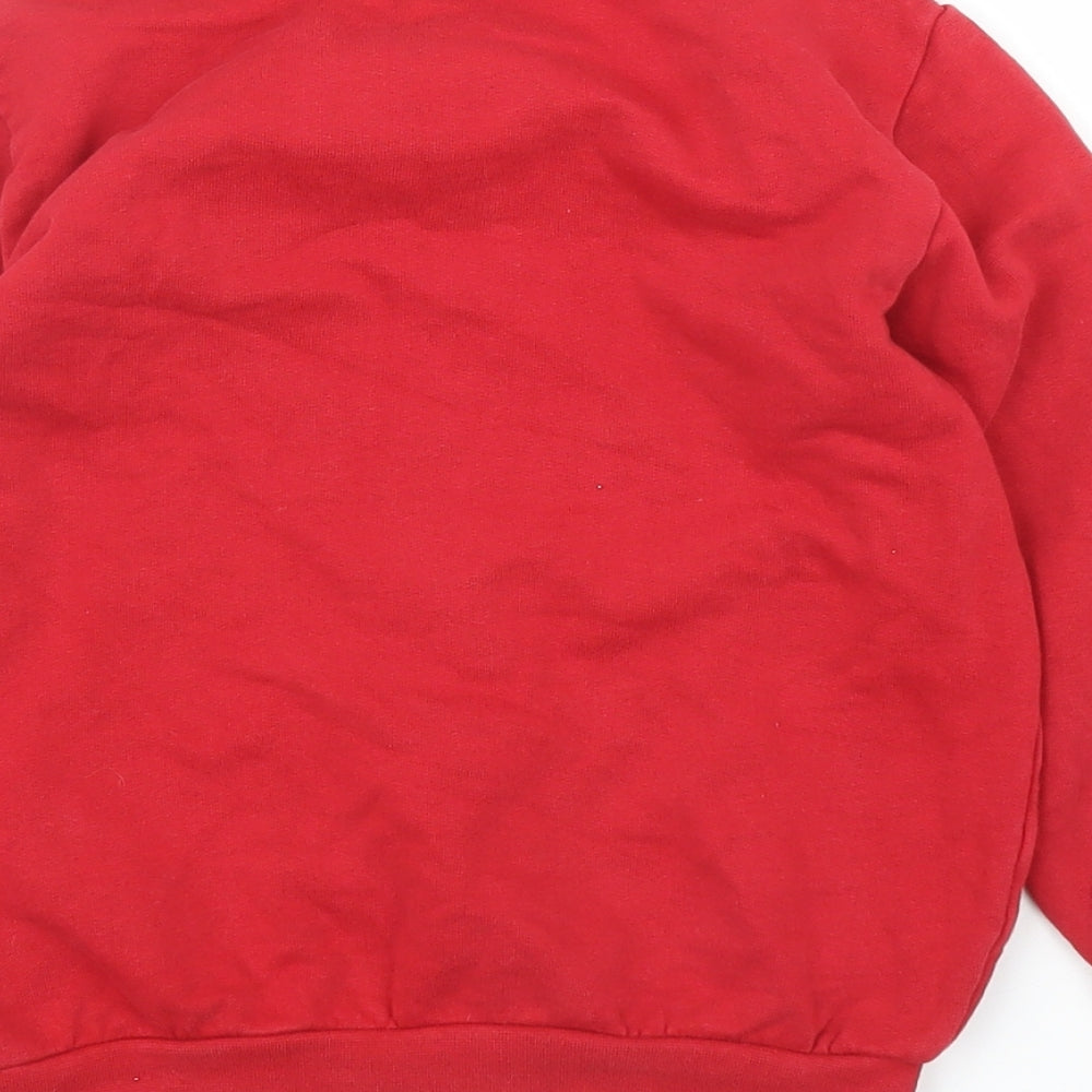 Preworn Boys Red   Pullover Jumper Size 7 Years