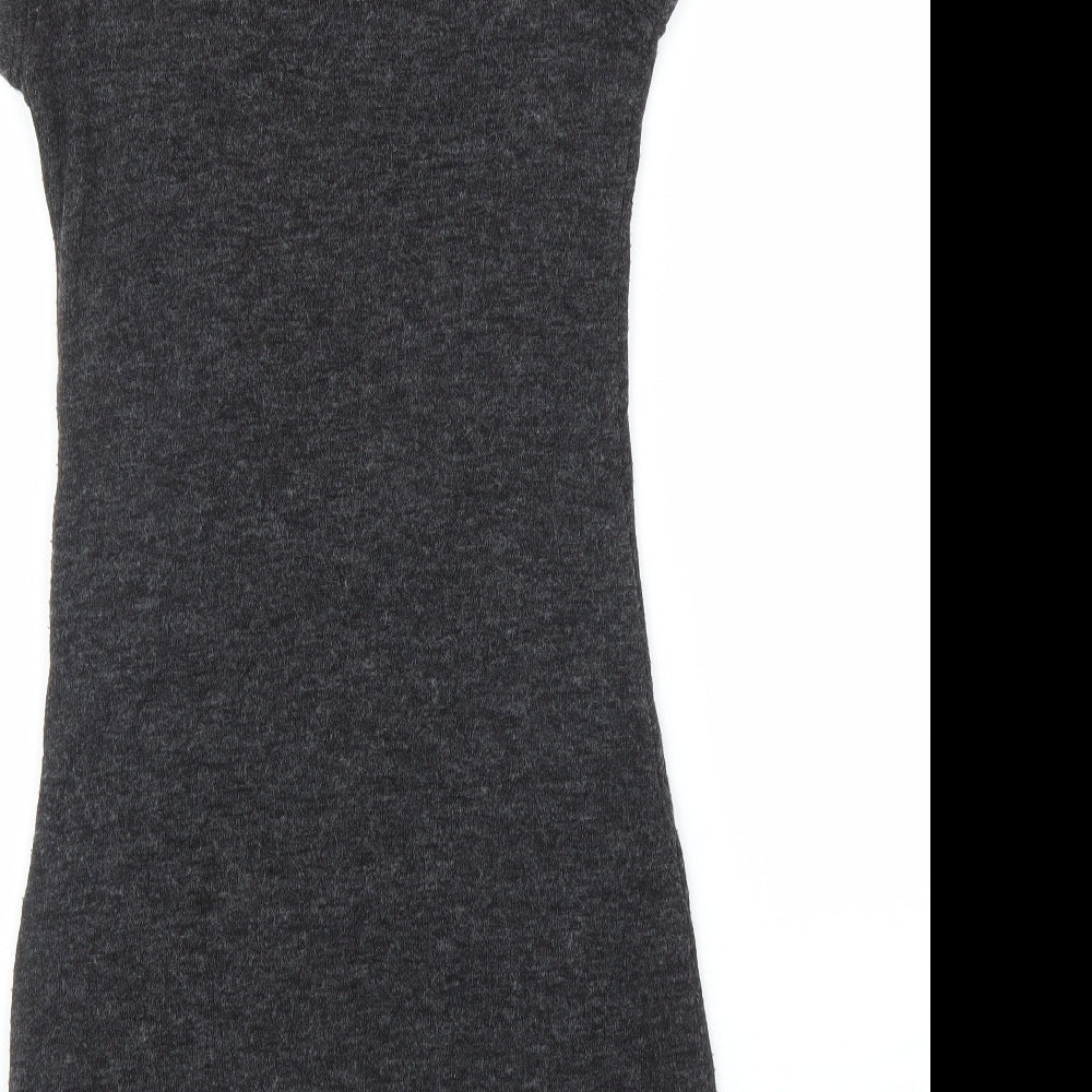 Select Womens Grey Floral  A-Line  Size 8