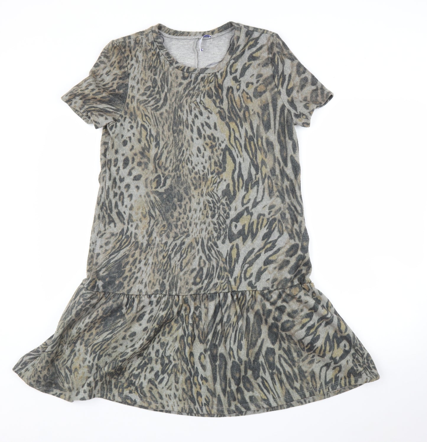 Zara Womens Grey Animal Print  A-Line  Size M  - Leopard print