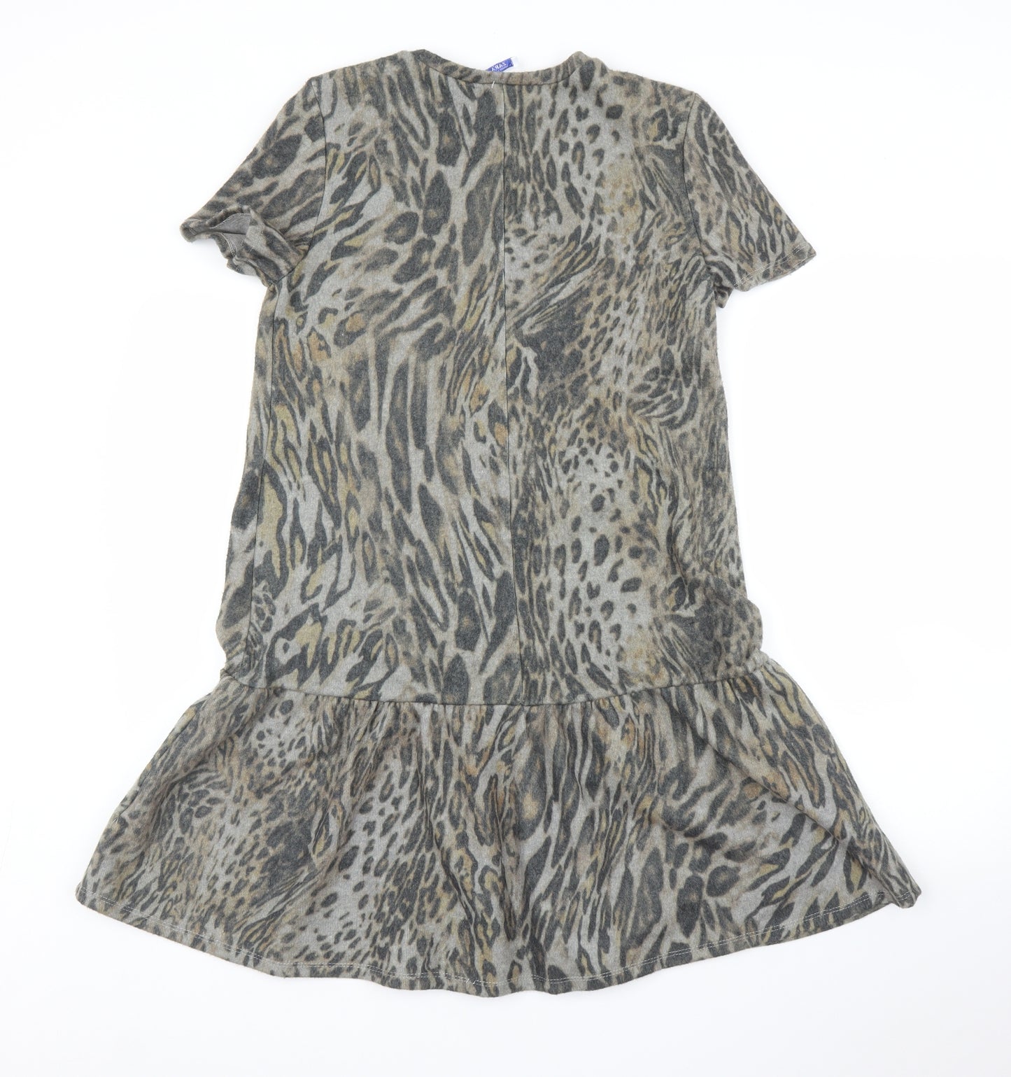 Zara Womens Grey Animal Print  A-Line  Size M  - Leopard print