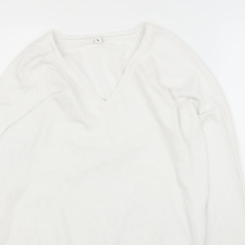 Preworn Womens White   Pullover Jumper Size L