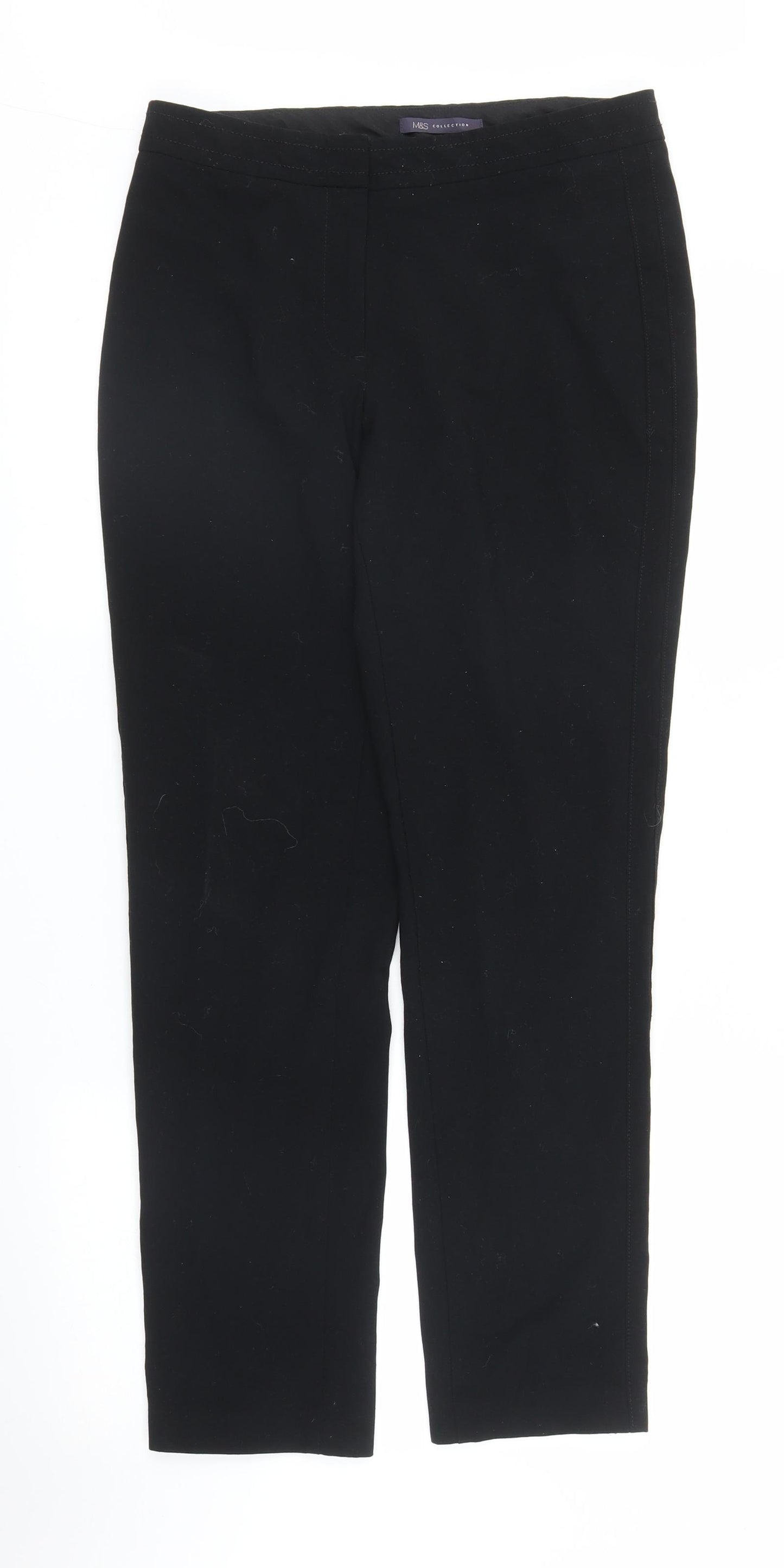M&S Womens Black   Trousers  Size 10 L27 in