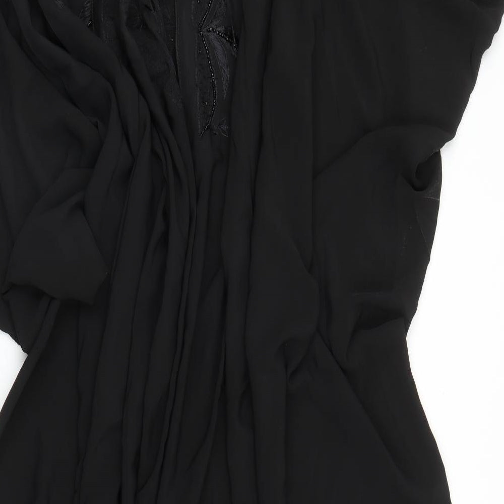 Preworn Womens Black Floral  Kaftan  Size XL