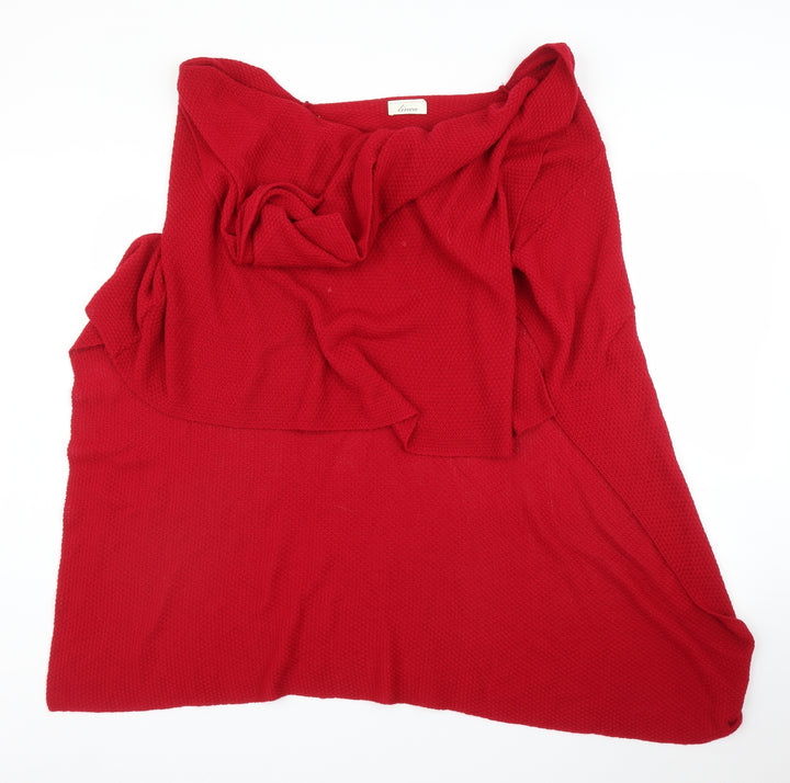 Linea Womens Red Cape Jumper One Size