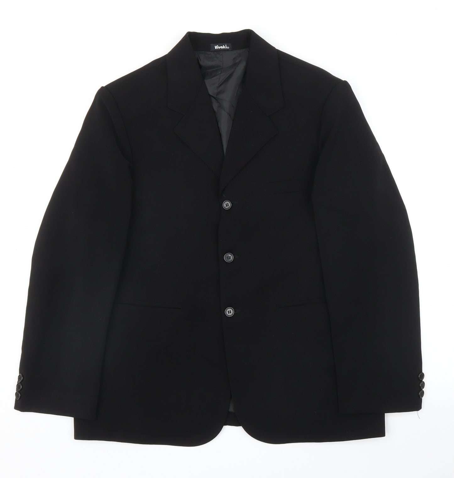 VivaKi Mens Black   Jacket Suit Jacket Size 40
