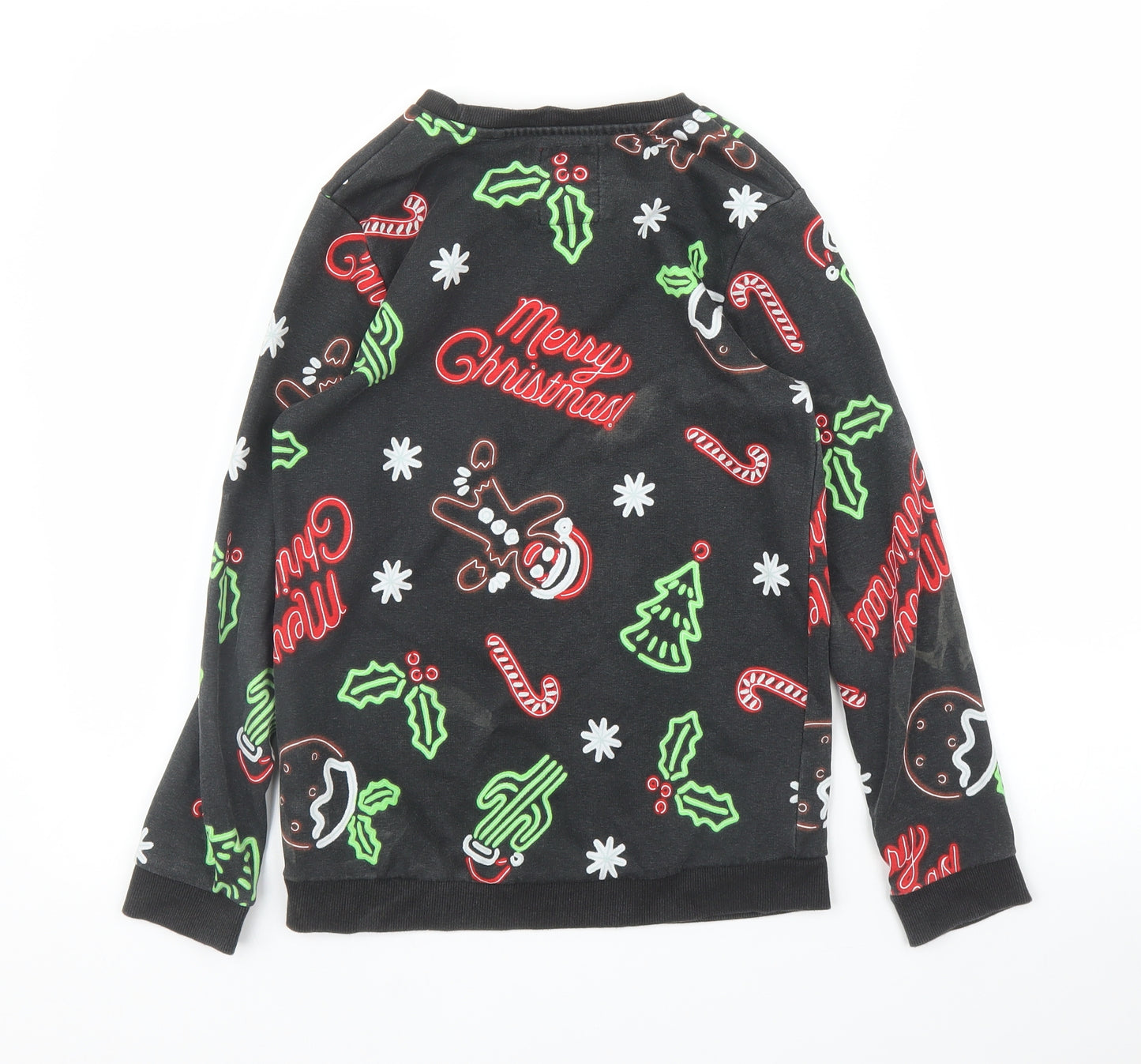 TU Boys Black   Pullover Jumper Size 10 Years  - Christmas