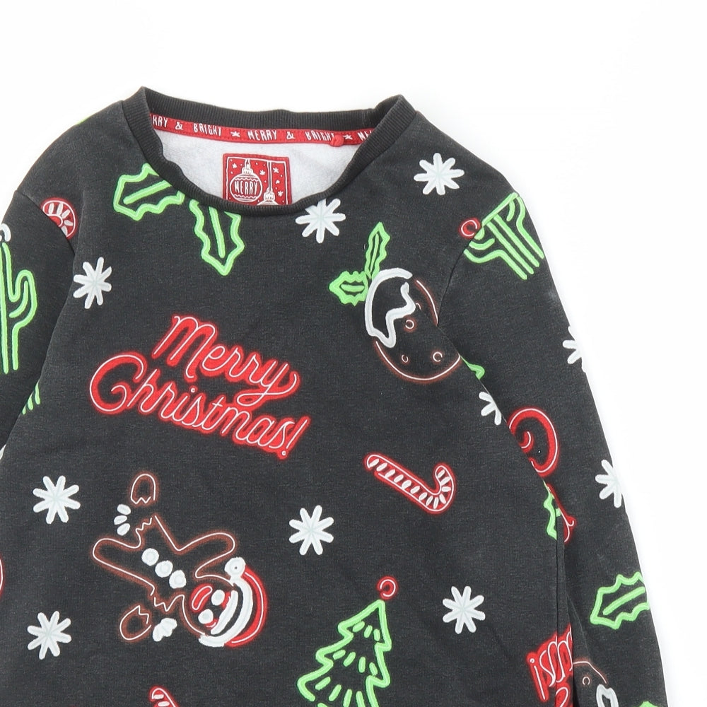 TU Boys Black   Pullover Jumper Size 10 Years  - Christmas