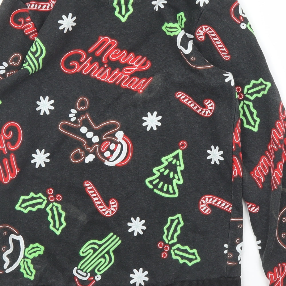 TU Boys Black   Pullover Jumper Size 10 Years  - Christmas