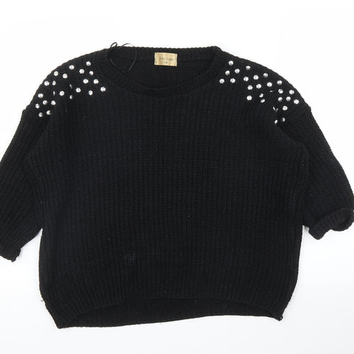 Lou Lou Womens Black   Pullover Jumper Size M