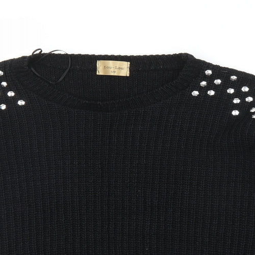 Lou Lou Womens Black   Pullover Jumper Size M
