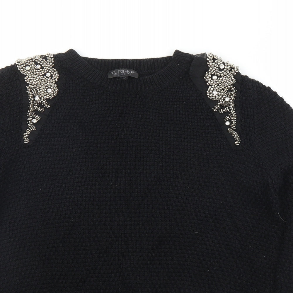 Topshop Womens Black   Pullover Jumper Size 8
