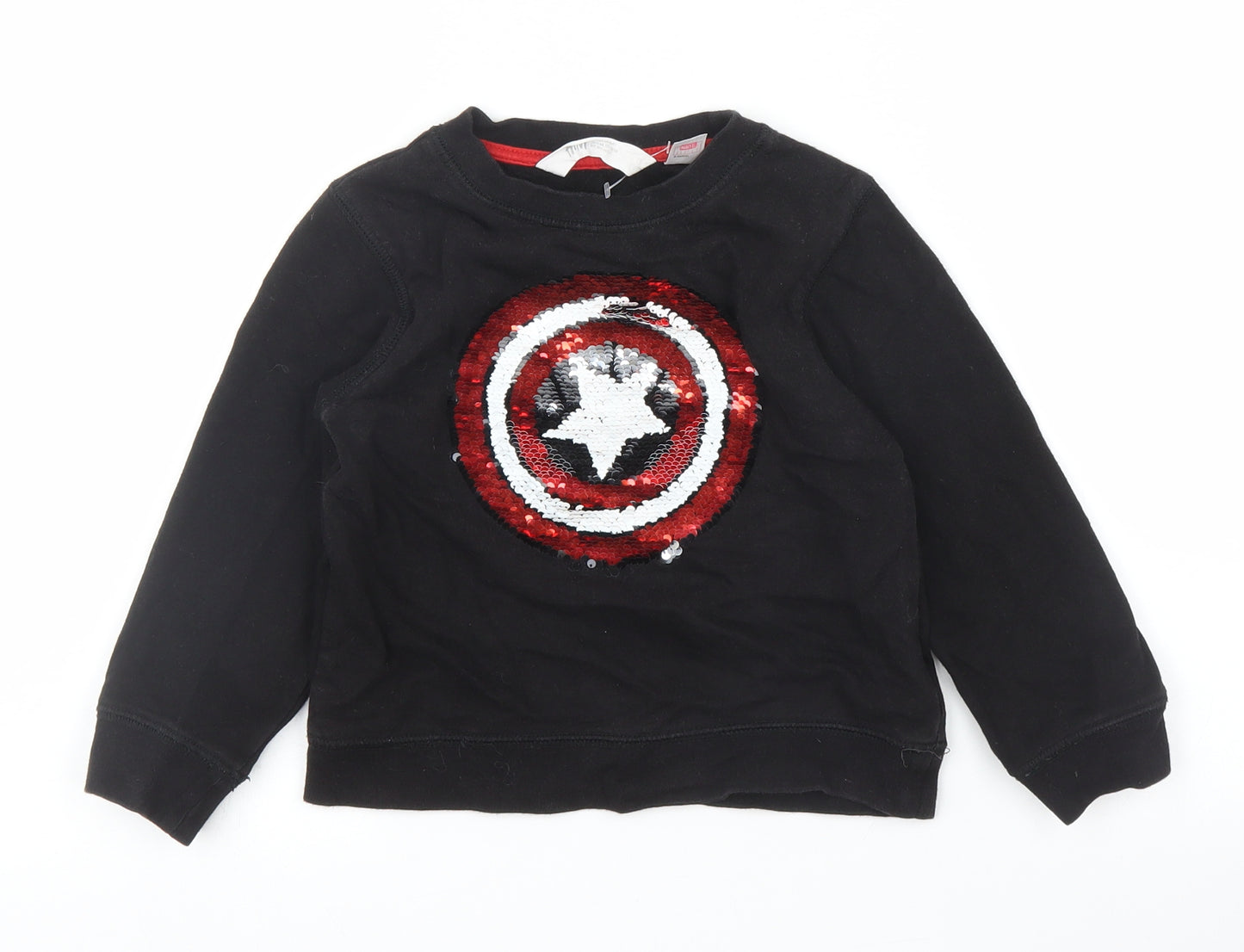 H&M Boys Black   Pullover Jumper Size 3 Years  - Marvel