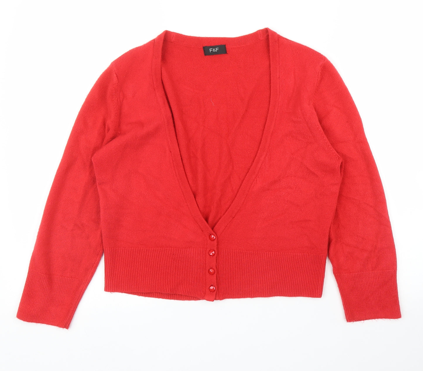 F&F Womens Red   Cardigan Jumper Size 14