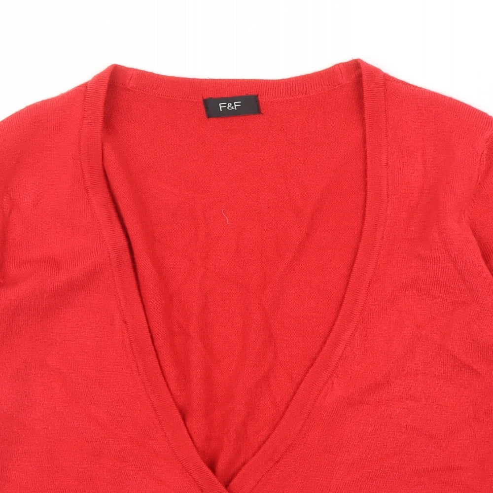 F&F Womens Red   Cardigan Jumper Size 14