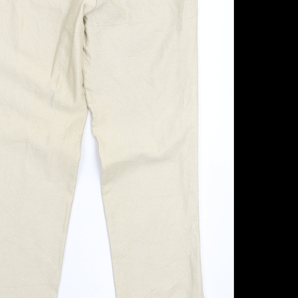 Chlee Womens Beige   Capri Trousers Size 30 in L28 in