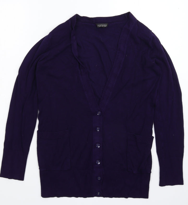 Topshop Womens Purple  Knit Cardigan Jumper Size 12