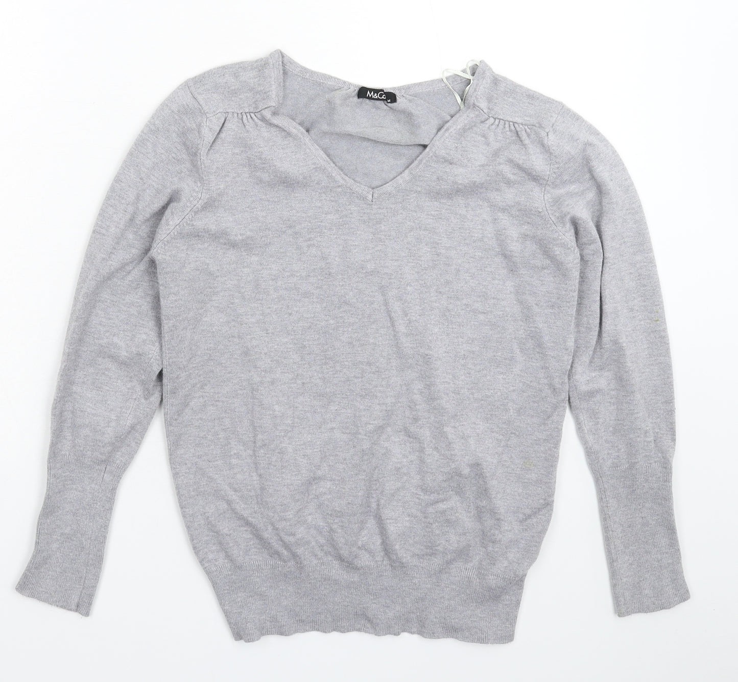 M&Co Womens Grey  Knit Pullover Jumper Size M