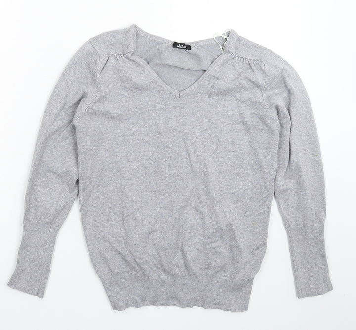 M&Co Womens Grey  Knit Pullover Jumper Size M