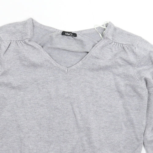 M&Co Womens Grey  Knit Pullover Jumper Size M