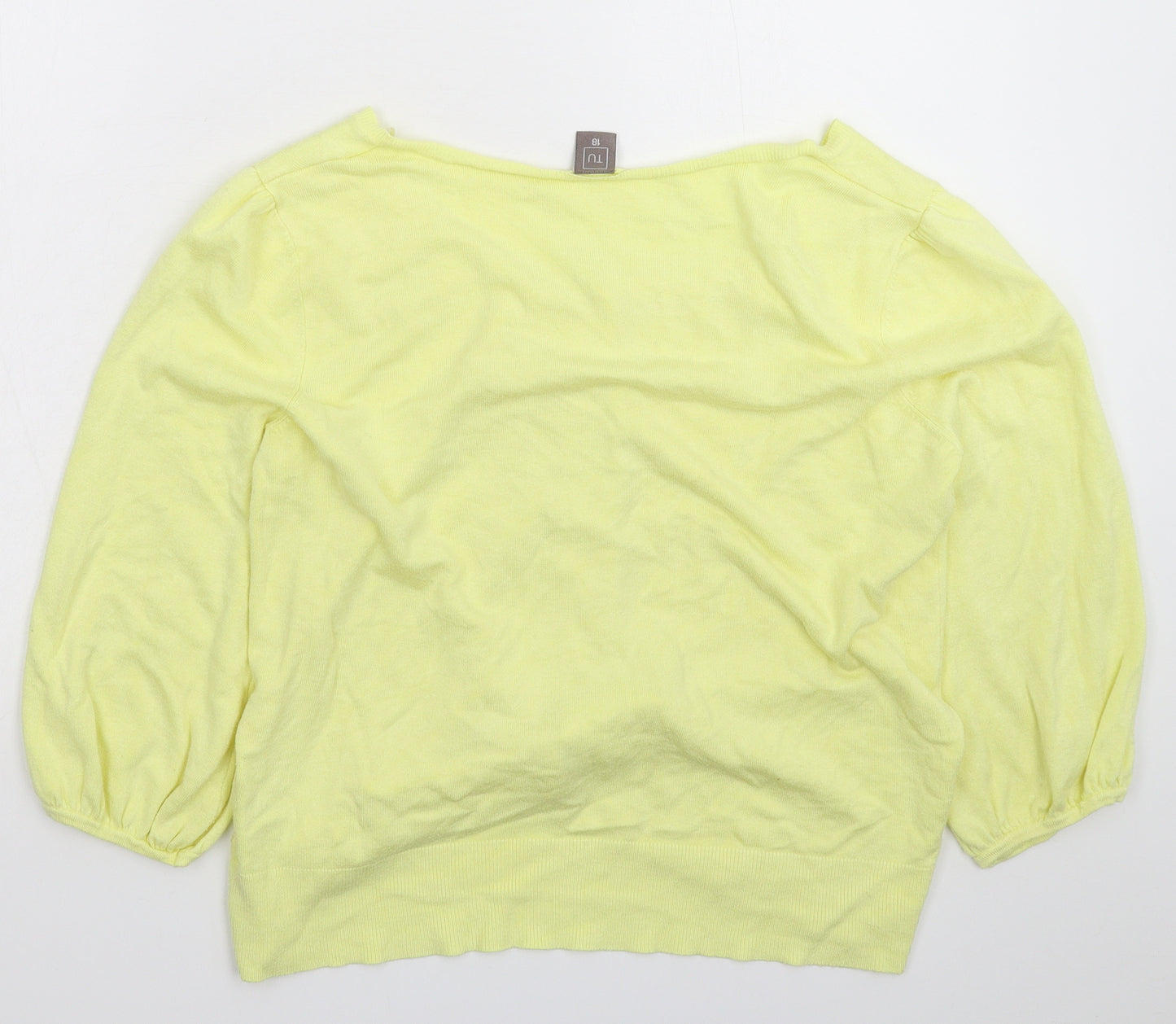 TU Womens Yellow  Knit Cardigan Jumper Size 18