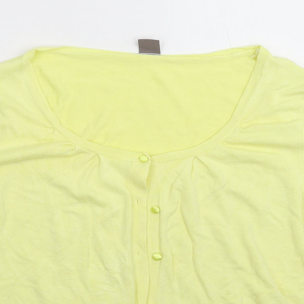 TU Womens Yellow  Knit Cardigan Jumper Size 18